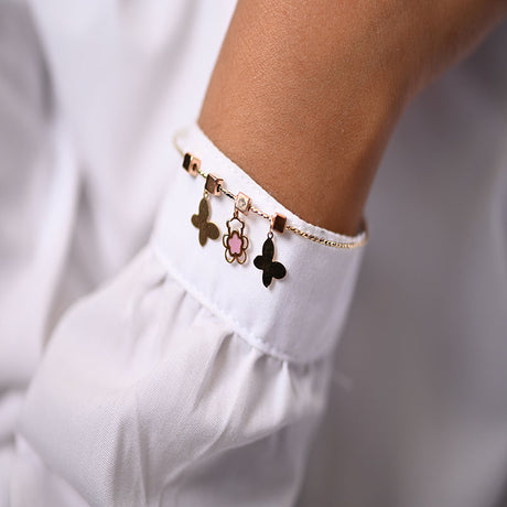 18K GoldKids Bracelet with Colorful Bows