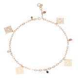 18K Gold Anklet with Authentic Arabic Pendants