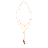 18K Gold Necklace with Long Harmonious Pendants