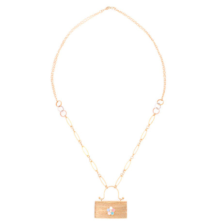 18K Gold Necklace Happiness Bag