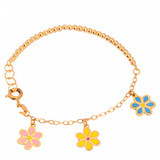 18K Gold Bracelet Garden Flowers
