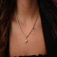 18K Gold Necklace Heart Key