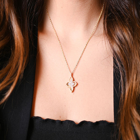 18K Gold Necklace Alhambra Flower
