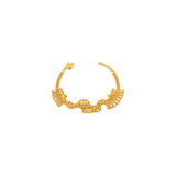 طقم ذهب عيار 21 بتصميم زهري مزخرف