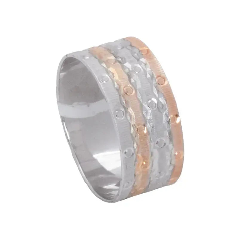 دبلة كاباس ذهب عيار 18 بتصميم عريض - منصور للذهب