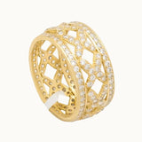 خاتم دبلة ذهب عيار 18 بفصوص