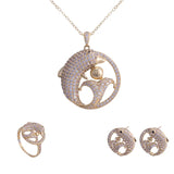 18K Gold Dolphin Design Jewelry Set