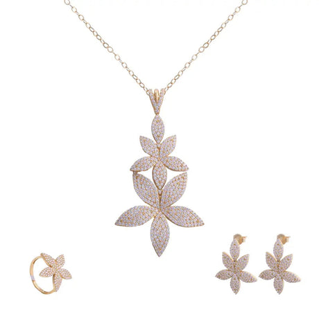 18k Gold Set Shimmering with Luminous Stones