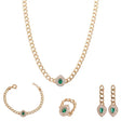 18K Gold Set with A Green Stone Chain Design