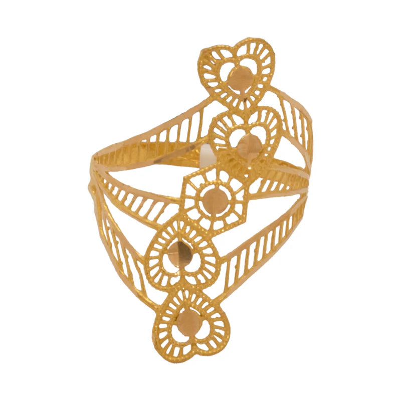 خاتم ذهب عيار 21 بتصميم قلوب