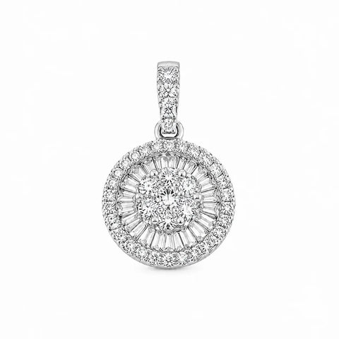 18K Diamond Pendnat circle Design