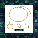 21K Gold Set with Beaded Design