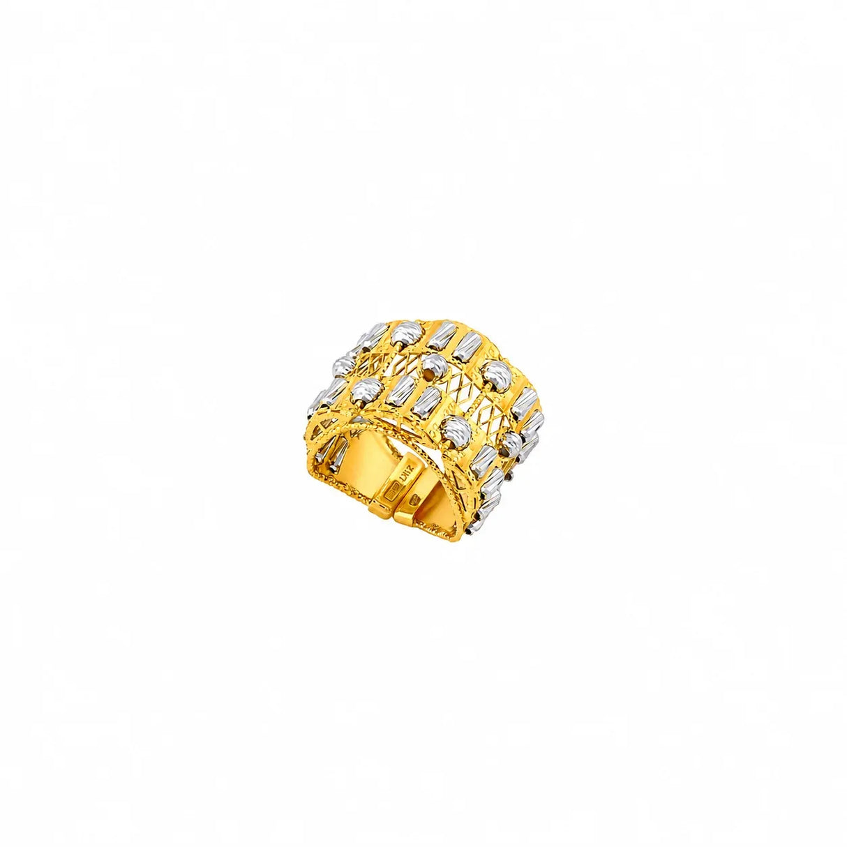 21K Gold Set Two-Tone Geometric