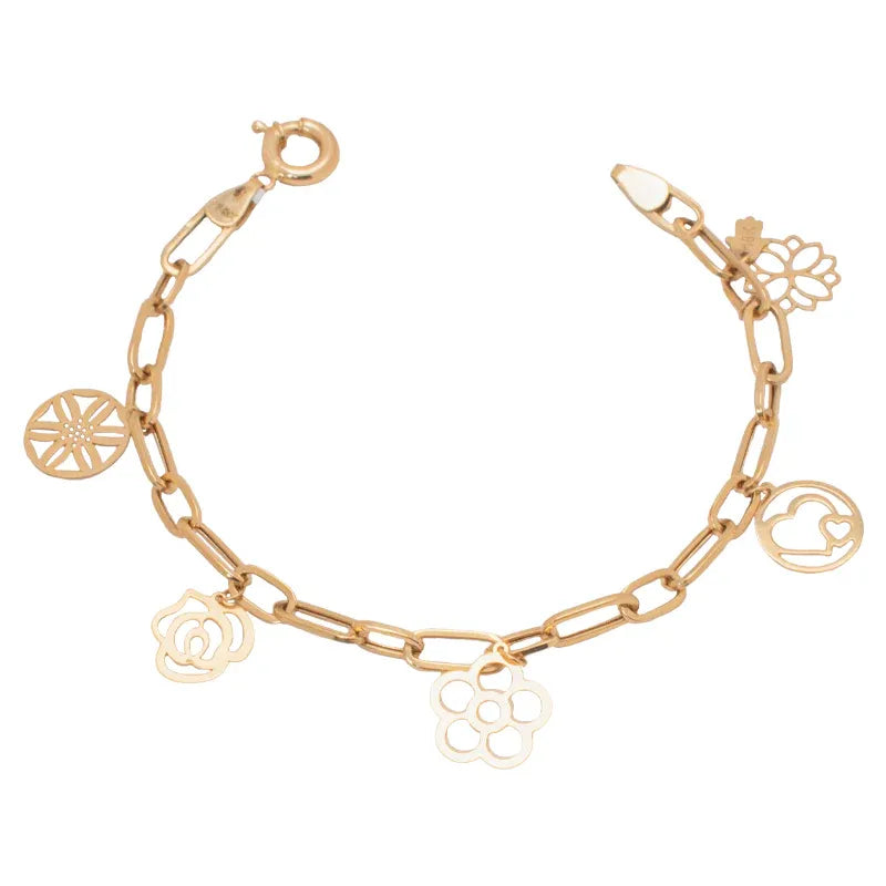 18K Bracelet with Elegant Rose Design