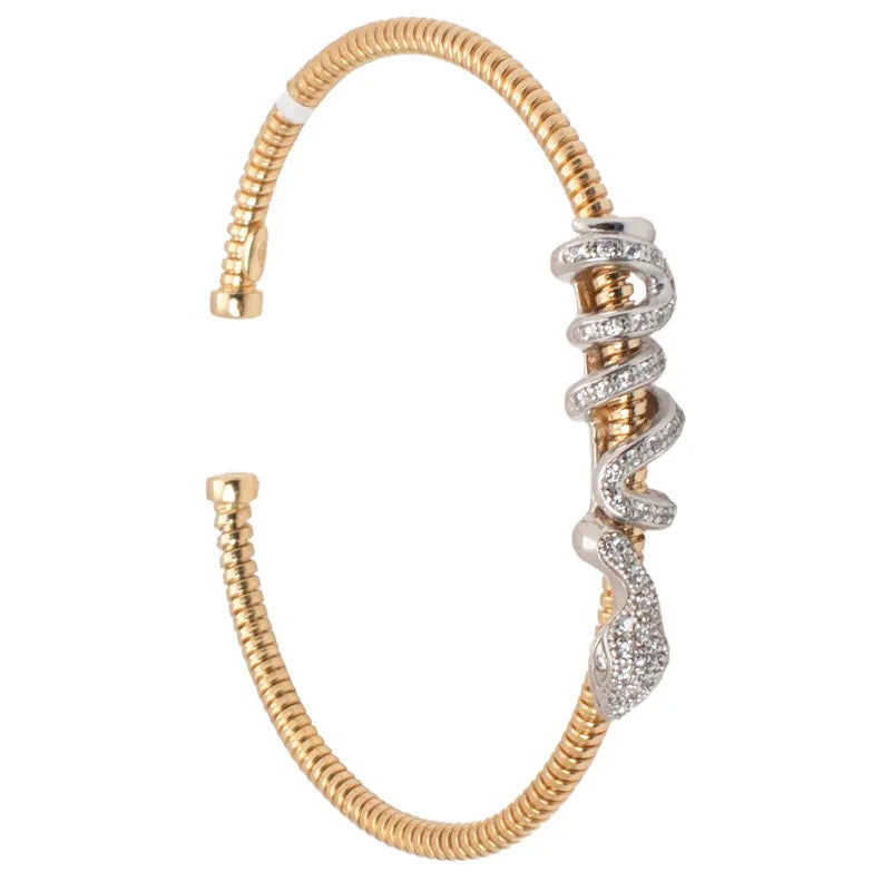 18K Bracelet with Elegant Twisted Snake Design