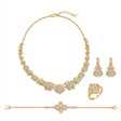18K Gold Sunflower Set with Harmonious Floral Engravings