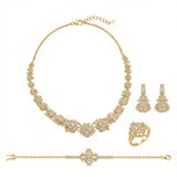18K Gold Sunflower Set with Harmonious Floral Engravings