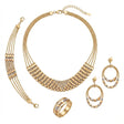 18K Gold Luxurious Mesh Design Jewelry Set