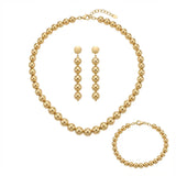 Half set of 18K gold with shiny gold beads