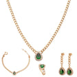 18K Gold Set with A Green Stone That Loves You