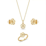 نصف طقم ذهب عيار 18 بلمسة تعليقة صغيرة أنيقة - Ghamieh