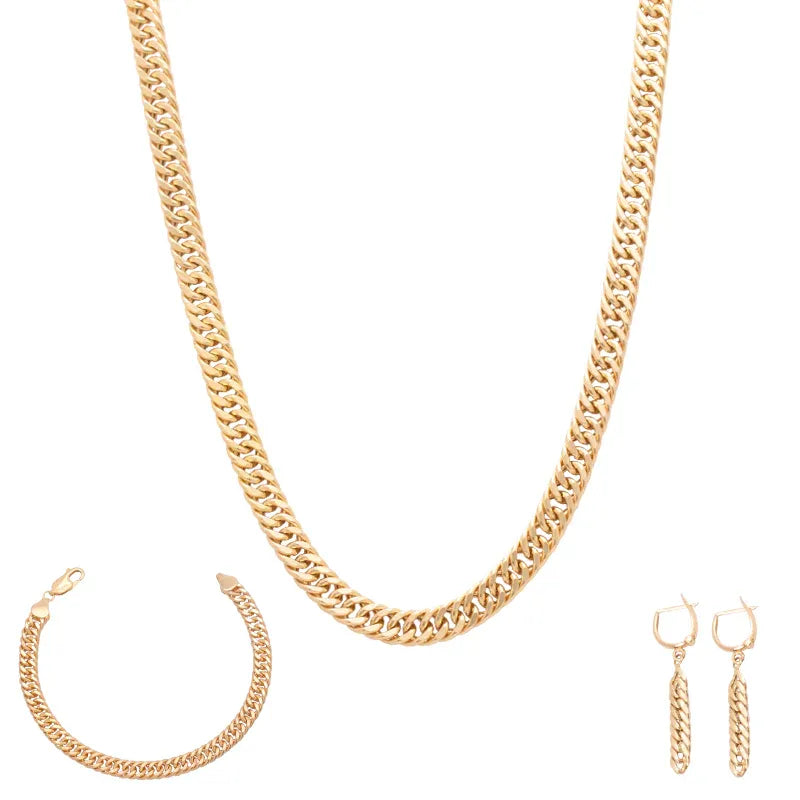 Half set of 18K gold with intertwined earrings