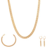 Half set of 18K gold with intertwined earrings