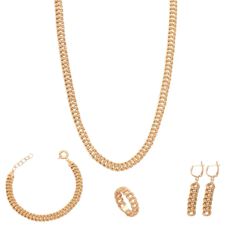 18K Gold Wide Glossy Design Set