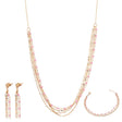 Half set of 18K gold, "Art Throne" design, with glittering stones.