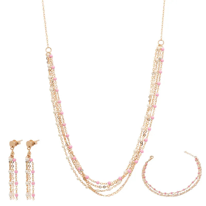 Half set of 18K gold, "Art Throne" design, with glittering stones.
