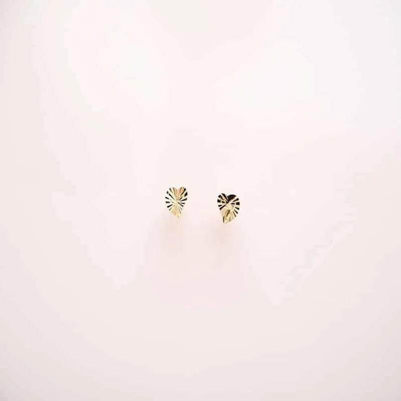 18K Gold Earrings with Heart Shaped Design
