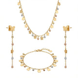 نصف طقم ذهب عيار 18 بلمسة زهور متناسقة