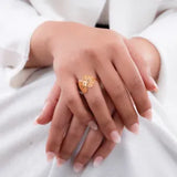 21K Gold Ring with Flower Design