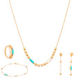 18K gold set with a turquoise geometric design