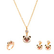 Half-set of 18K gold children's jewelry with a panda design