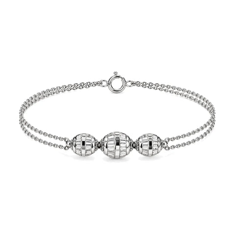 18K Diamond Bracelet With Circles Pendants