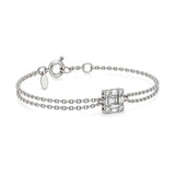 18K Diamond Bracelet With Square Pendant
