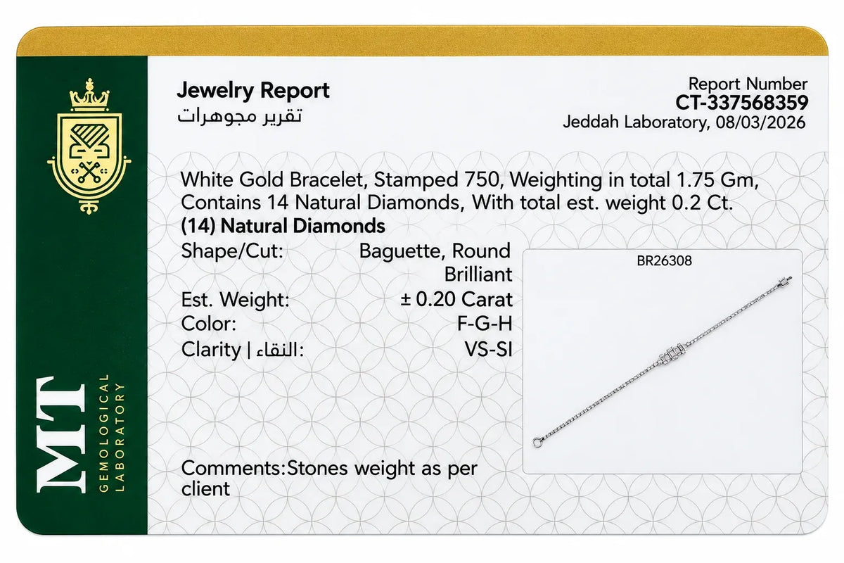18K Diamond Bracelet With Square Pendant