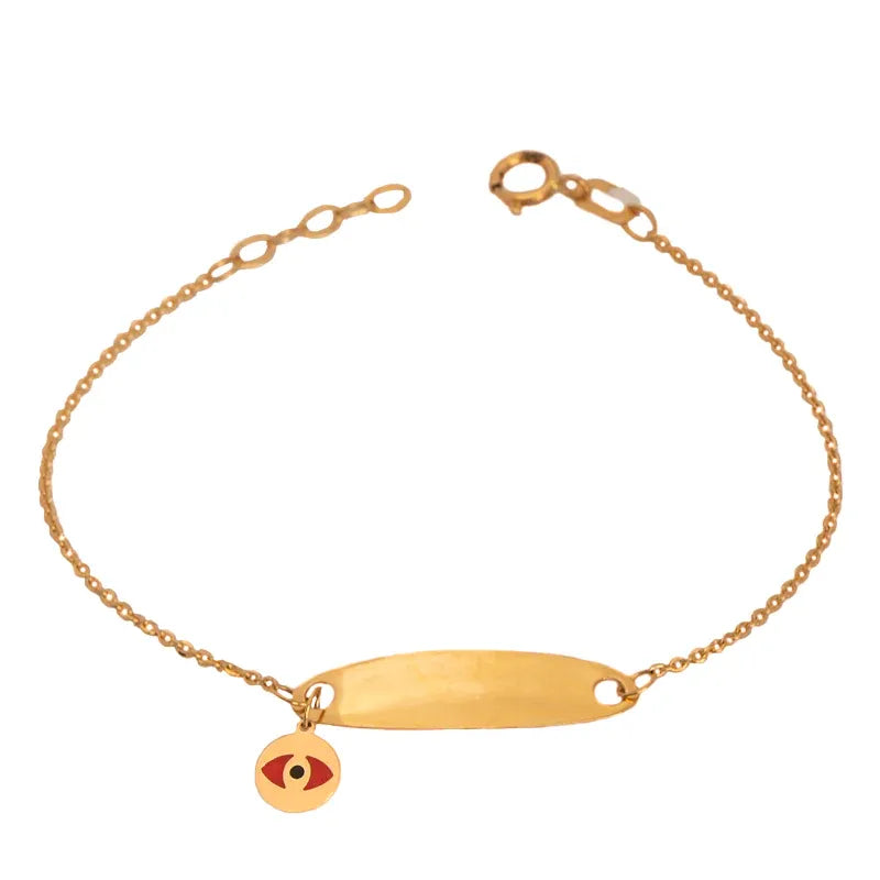 18K Gold Kids Bracelet with Eye Pendant