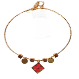 18K Gold Kids Bracelet with Red Design In Pink