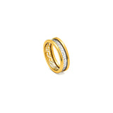 18K Gold Wedding Ring with Delicate Geometric Engraving Design