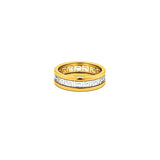 18K Gold Wedding Ring with Delicate Geometric Engraving Design