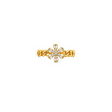 18K Gold Ring with Braided Snowflake Design