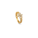 18K Gold Ring with Braided Snowflake Design
