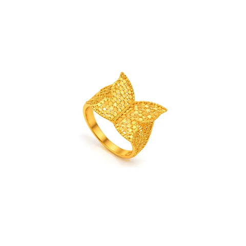 21K Gold Ring Butterfly Wings Design