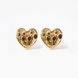 18K Gold Earrings with Exquisite Heart Design