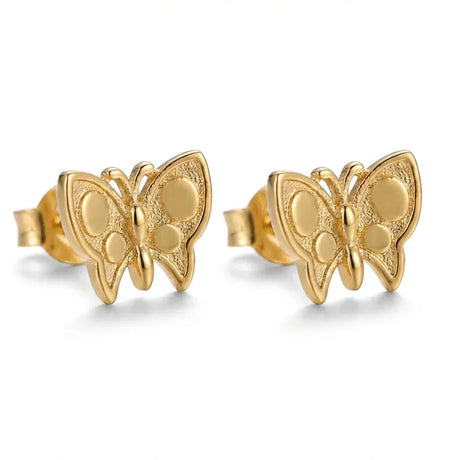 18K Gold Earrings with Butterfly Design