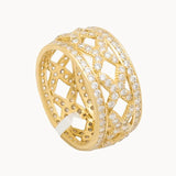 خاتم دبلة ذهب عيار 18 بفصوص