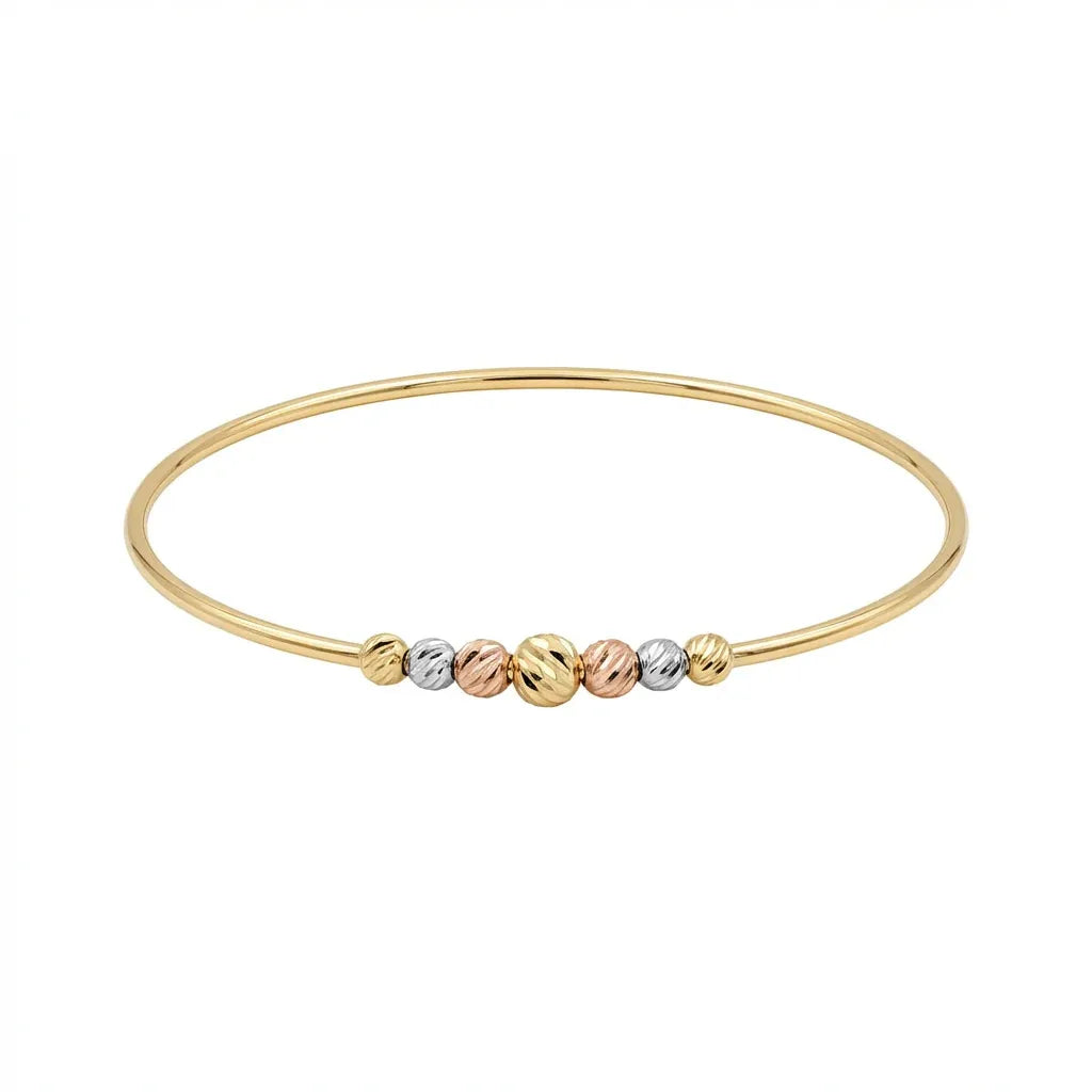 18K Gold Bracelet with Colorful Circular Pendants Design