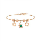 18K Gold Kids Bracelet with Cubes Design
